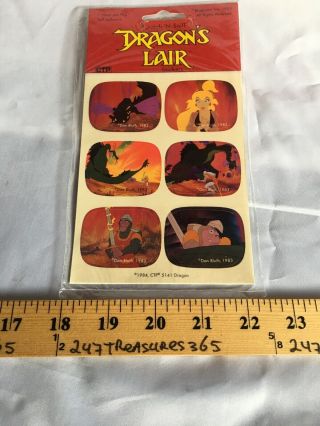 Package DRAGONS LAIR 1984 Scratch N Sniff Stickers DON BLUTH 5141 Dragon 6