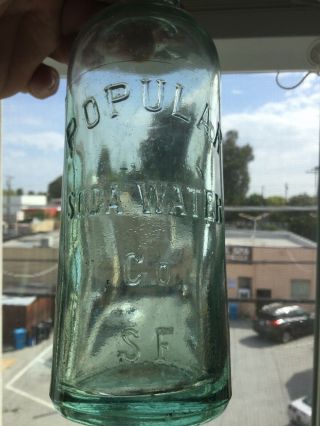 Popular Hutchinson Soda Water Co.  San Francisco Antique Hutchinson Bottle.