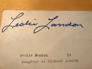 Leslie Landon Autograph,  Actress,  “little House On The Pirarie” Dtr Of Michael