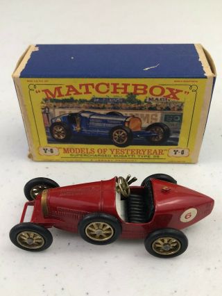 Vintage Matchbox Models Of Yesteryear Supercharged Bugatti Type 35 Race Car Toy