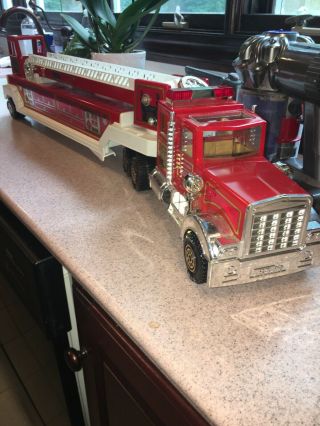 Vintage 1980’s Tonka Hook And Ladder Fire Truck.  33” Long.  Engine No 1 6