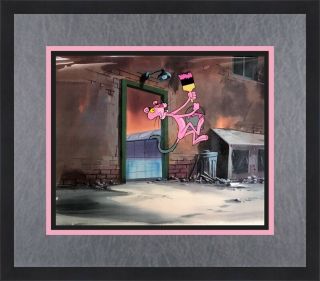 Pink Panther Hand Painted Animation Production Cel Custom Framed 1
