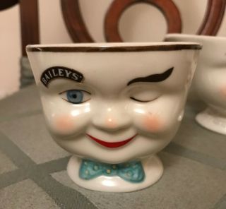 Baileys YUM Cups Winking Eye Face Mr & Mrs Coffee Tea Mugs 1996 Limited Edition 2