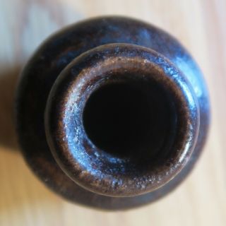 Antique Glazed Stoneware Asymmetrical Ink Well Bottle 5