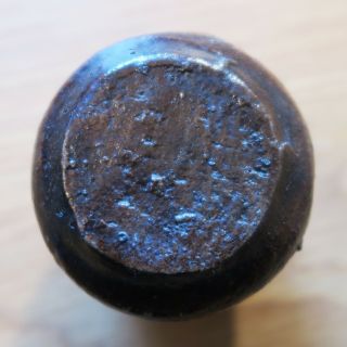 Antique Glazed Stoneware Asymmetrical Ink Well Bottle 6