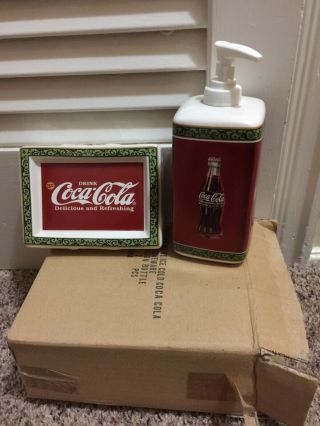 Coca - Cola,  Coca - Cola Vintage Look Coke Soap Dish and Lotion Dispenser 2