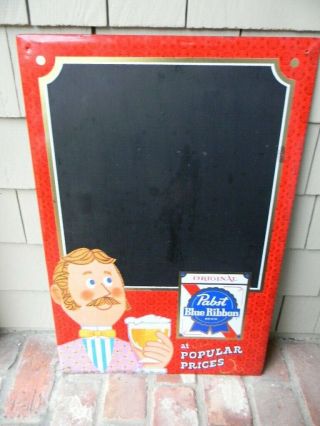 Vintage Pabst Blue Ribbon Beer Toc Tin Chalkboard Sign Milwaukee Wisconsin