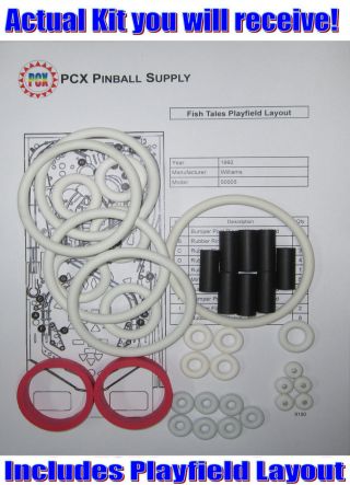 1992 Williams Fish Tales Pinball Machine Rubber Ring Kit