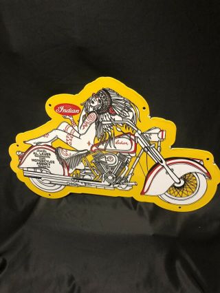 BIG INDIAN MOTORCYCLES DOUBLE SIDED PORCELAIN SIGN NUDE PRINCESS TATTOO 4