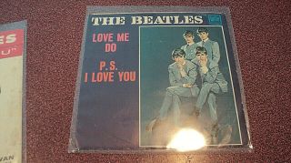 THE BEATLES LOVE ME DO P.  S.  I LOVE U 45 PICTURE SLEEVE TOLLIE T9008 NO VINYL VG, 2