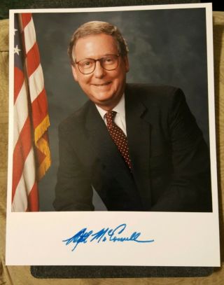 Mitch Mcconnell Hand Signed 8x10 Color Photo Rep.  Senate Majority Leader Auto
