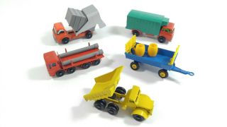 5 Matchbox By Lesney Vintage Die - Cast Toy Trucks Trailer