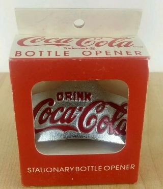 Vintage 1991 Coca - Cola Authorized Stationary Wall Mount Bottle Opener - Nos