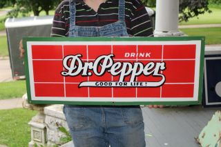 Dr Pepper Soda Pop Gas Oil 27 " Porcelain Metal Sign