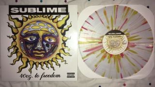Sublime 40 Oz To Freedom Pink Yellow Clear Hot Topic Splatter Vinyl 2xlp Oop
