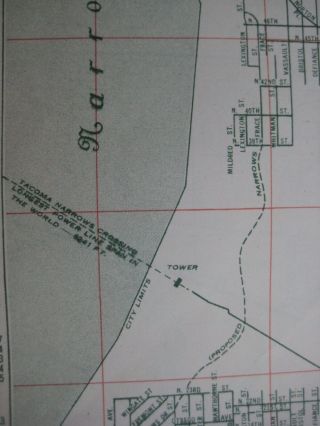 1950 TEXACO OIL Road Map SEATTLE TACOMA SPOKANE Washington Boeing Field Playfair 4