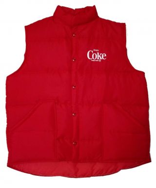 Very Rare Vintage 1980s Coke Coca - Cola Puffer Vest Sz L Dead Stock With Tags