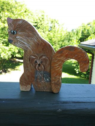 Hand Painted Yorkie Yorkshire Terrier Dog Art Cat Friends.  Wood Decor