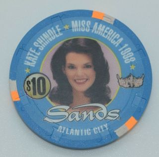 Sands $10 Casino Chip Atlantic City Jersey H&c Paul - Son Miss America 1998