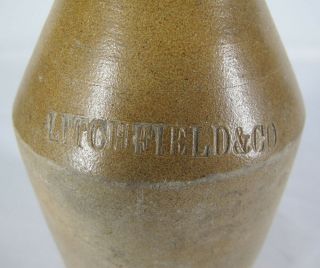 Antique C.  1850 Pre Prohibition Stoneware Beer Bottle Incised Litchfield &co Yqz