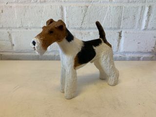 Vintage Pam Mac Clintock Resin Wire Fox Terrier Dog Figurine 1979