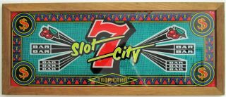 Tropicana Slot City Reverse Color Decal Heavy Framed Glass Tray Or Wall Hanging