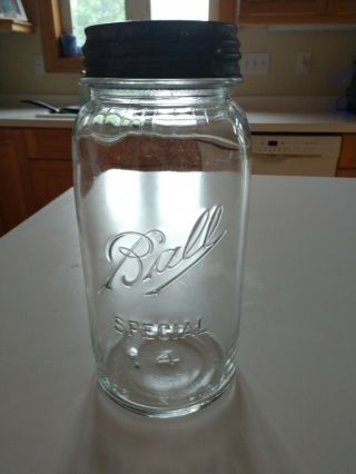 Clear Ball Special Half Gallon Wide Mouth Mason Fruit Jar Dropped A