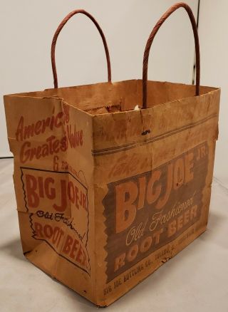 RARE BIG JOE JR.  Old Fashion Root Beer Paper Bag Case 6 Pack Holder Toledo Ohio 2
