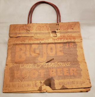 RARE BIG JOE JR.  Old Fashion Root Beer Paper Bag Case 6 Pack Holder Toledo Ohio 5
