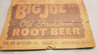 RARE BIG JOE JR.  Old Fashion Root Beer Paper Bag Case 6 Pack Holder Toledo Ohio 6