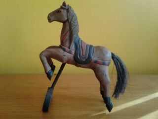Folk Art Horse Hand Carved And Hand Painted Collectible Antique One Of A Kind