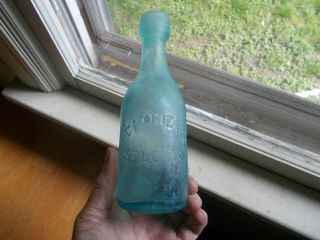 St.  Louis H.  Grone & Co Mccully Glass Mark Squat Soda Bottle Dug In 1860s Privy