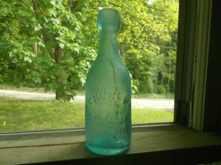 ST.  LOUIS H.  GRONE & CO McCULLY GLASS MARK SQUAT SODA BOTTLE DUG IN 1860s PRIVY 3