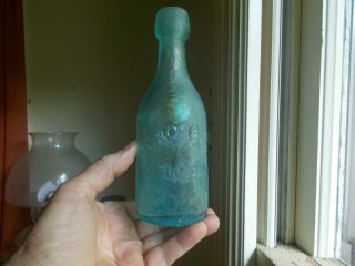 ST.  LOUIS H.  GRONE & CO McCULLY GLASS MARK SQUAT SODA BOTTLE DUG IN 1860s PRIVY 5