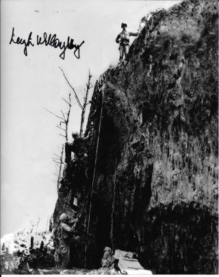 Leigh Willoughby 77th Infantry Divisn.  Medic Battle Of Okinawa Rare Signed Photo