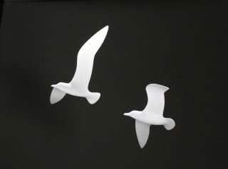 Seagull Mobile Duo Kinetic Sculpture By John Perry 16in Wingspan Soaring Style