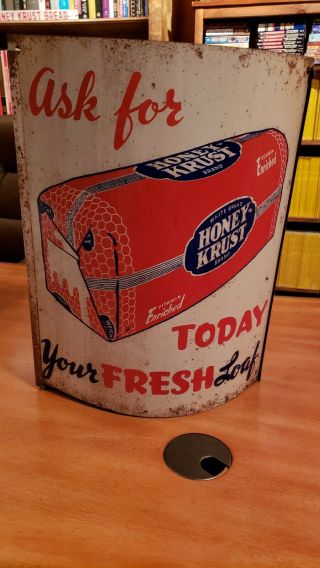 Honey Krust Bread Hanging Sign And Twine Holder (very Rare And Old)