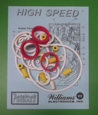 1986 Williams High Speed Pinball Rubber Ring Kit