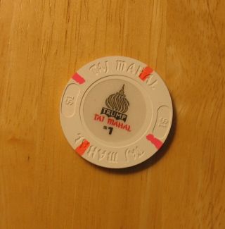$1 Trump Taj Mahal Atlantic City Casino Chip Uncirculated