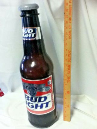 Bud Light beer sign large plastic bottle bank Anheuser - busch brewery coin MF7 2