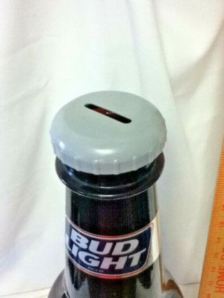 Bud Light beer sign large plastic bottle bank Anheuser - busch brewery coin MF7 3