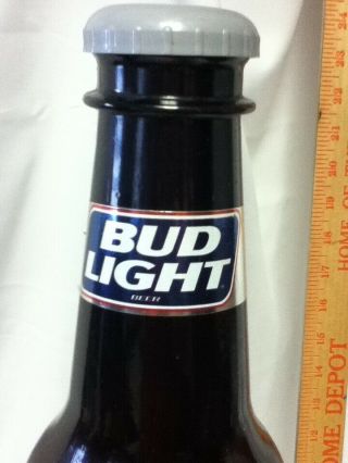 Bud Light beer sign large plastic bottle bank Anheuser - busch brewery coin MF7 4