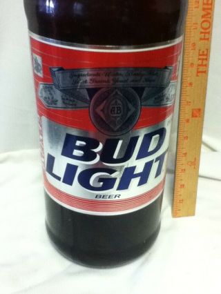 Bud Light beer sign large plastic bottle bank Anheuser - busch brewery coin MF7 5