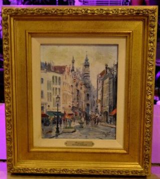 Thomas Kinkade Rare Brussels Painting 38/550 Framed 16 X 14 Painting 10 X 8