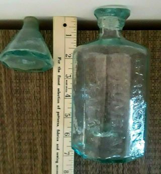 Large 12 Sided Harrison ' s Columbian Ink Bottle Open Pontil approx 6 1/4 