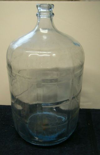 Vintage Crisa Light Blue Embossed Glass 5 Gallon Water Bottle Jug