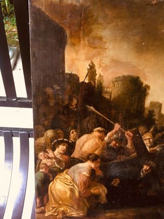 Saint Aubin Gabriel Jacques De 1700’s Christ Cross Old Master Oil Painting Panel 11