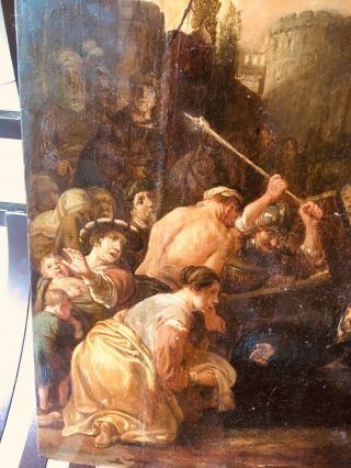 Saint Aubin Gabriel Jacques De 1700’s Christ Cross Old Master Oil Painting Panel 4