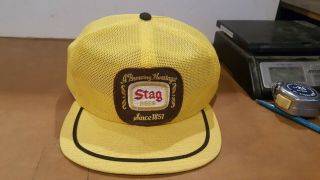 Vintage Stag Beer Strapback Hat W/ Patch - Retro Golf Style Cap 60 
