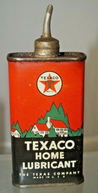 Vintage 1950s - 60s Texaco Lead Top Handy Oiler Advertising Oil Can
